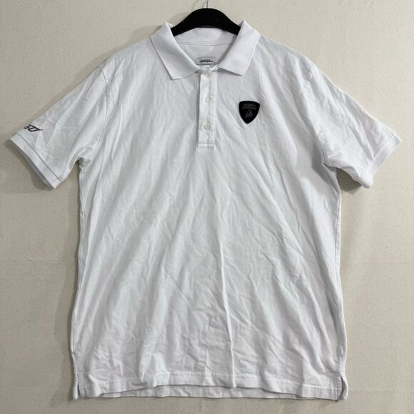 Automobili Lamborghini Iconic Polo Shirt in cotton piqué White Size Medium Men